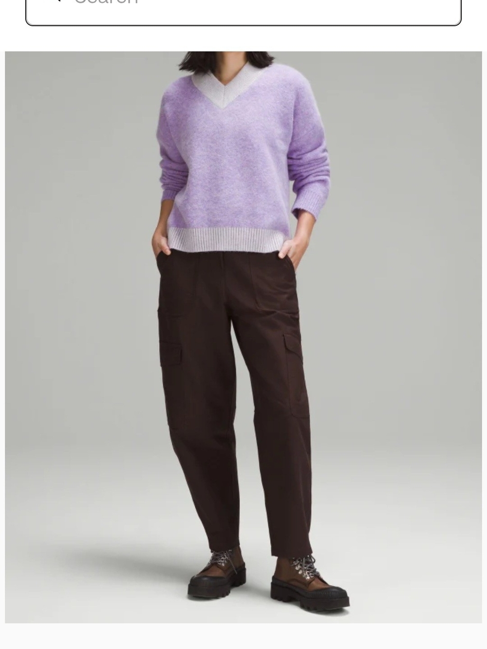 Lululemon Wool Blend V Neck Sweater-Lilac